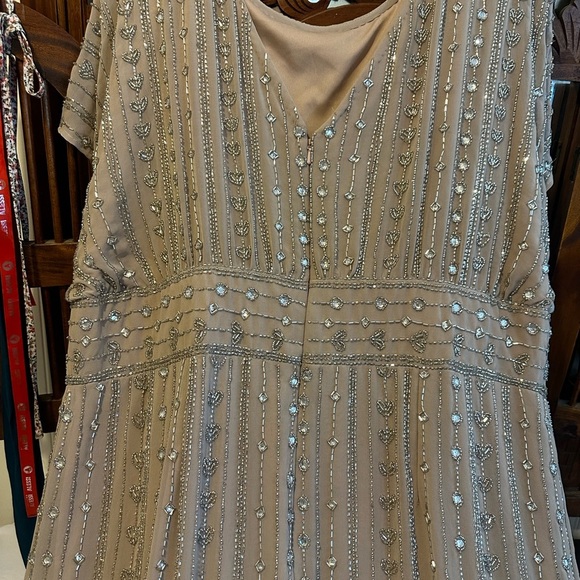 (135) ❤️ BNWT MAC DUGGAL BEADED CAP SLEEVE COLUMN MIDI DRESS #93649 - Picture 6 of 9